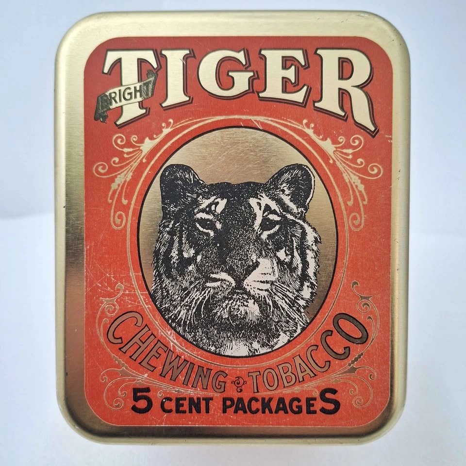 Chein Bright Tiger Chewing Tobacco Tin Canister, 1930-1950s - photo 5