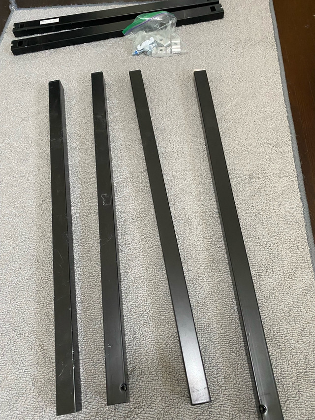 Black metal legs for table with hardware