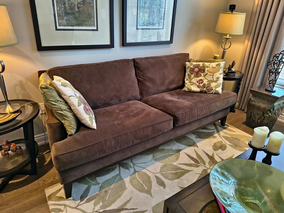 Elegant Brown Upholstered Sofa