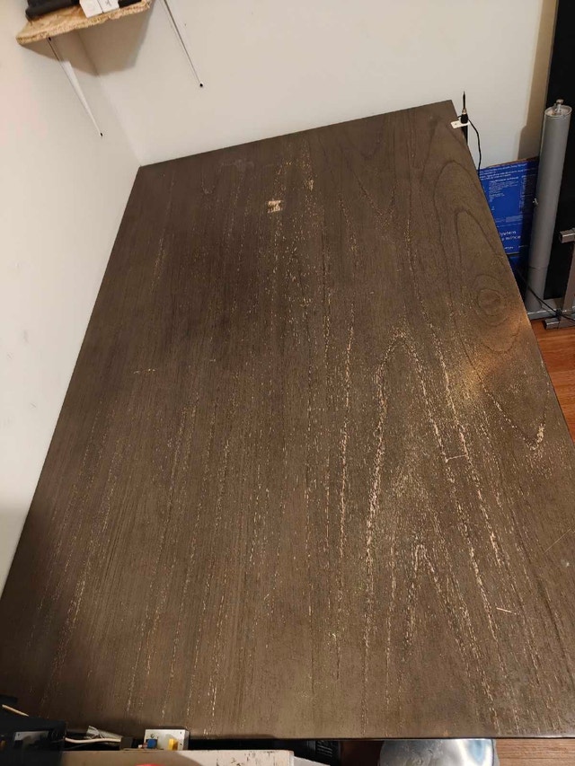 Dark Wood Grain Desk/Work Table - Sturdy & Spacious