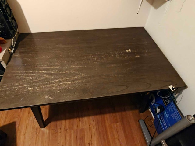 Dark Wood Grain Desk/Work Table - Sturdy & Spacious - photo 3