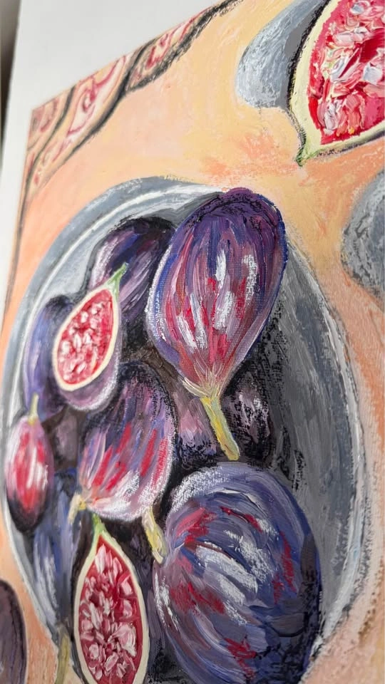 Original Fig Painting – Oil on Canvas | Handmade Artwork 40×50 c - photo 4