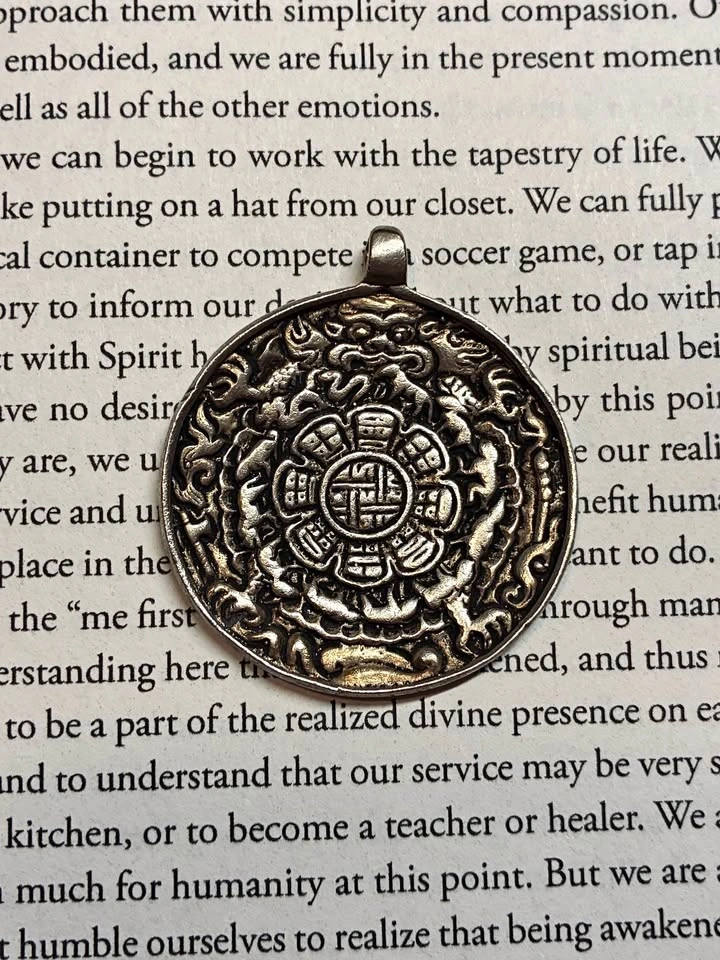 Old Silver Tibetan Amulet Nine-Palace Bagua