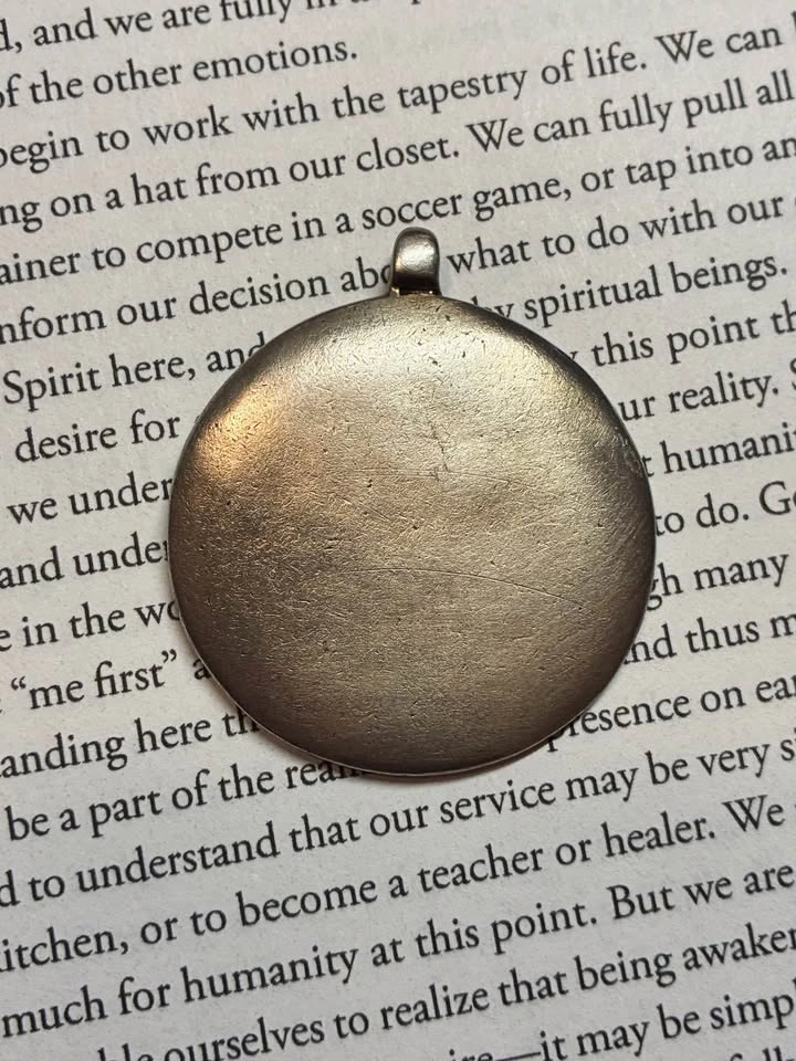 Old Silver Tibetan Amulet Nine-Palace Bagua - photo 2