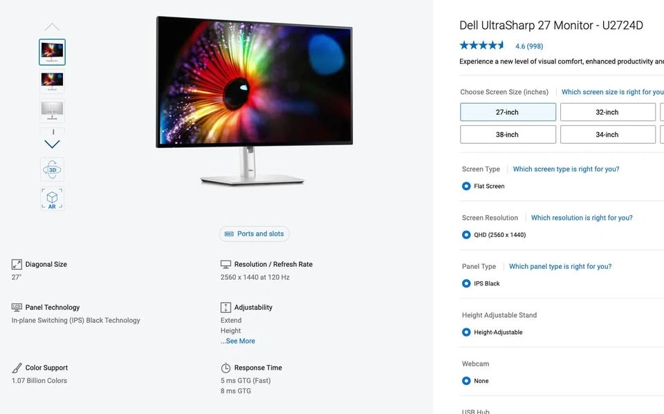 Dell UltraSharp 27” Dual Monitor Setup – 120Hz | Thunderbolt 4 - photo 4