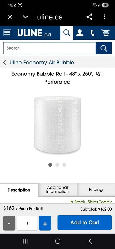 🇨🇦  Commercial Bubble Wrap Roll – 4 ft Wide x 250 ft Long - photo 3