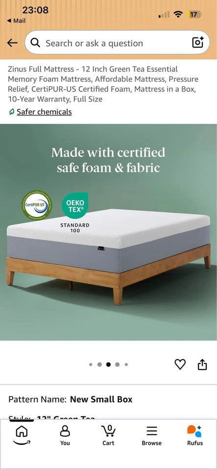Zinus 12” Full-Size Memory Foam Mattress – Green Tea + FREE 4 PI - photo 5