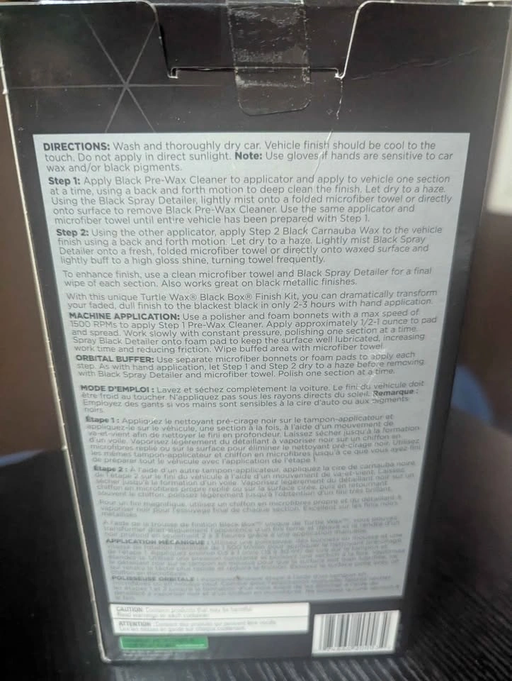 Turtle Wax Jet Black Black Box Finish Kit (New in Box) - photo 3