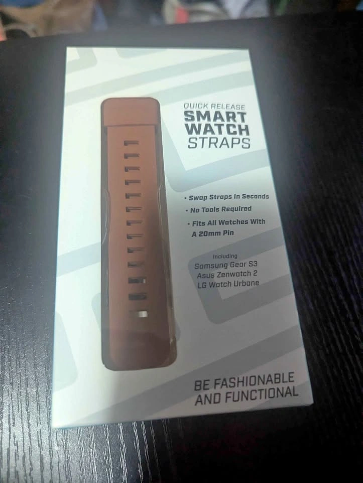 Quick Release Smartwatch Strap – Brown Silicone, 20 mm (New)