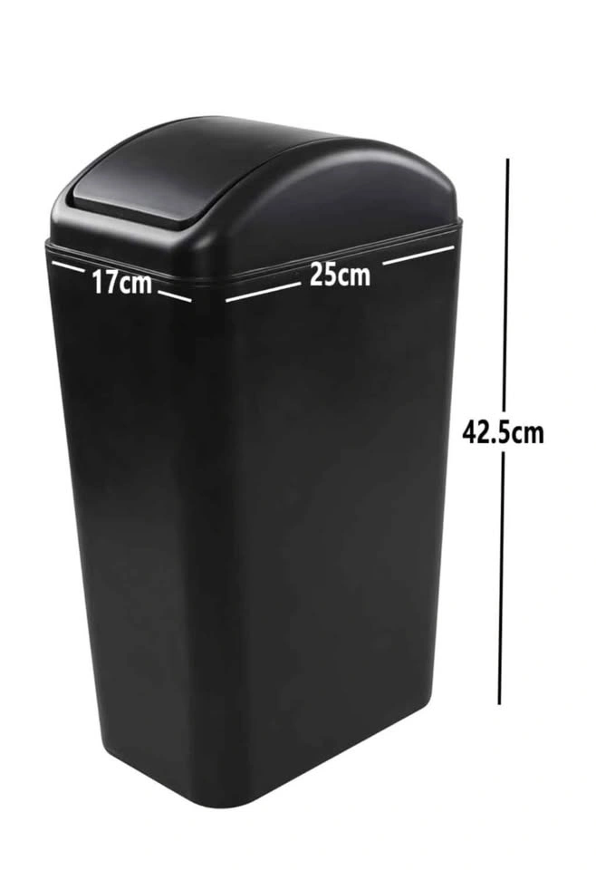 Black Swing-Top Trash Can - photo 2