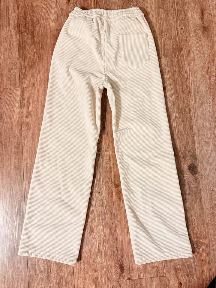 Cream Fleece-Lined Wide Leg Pants XS - photo 2