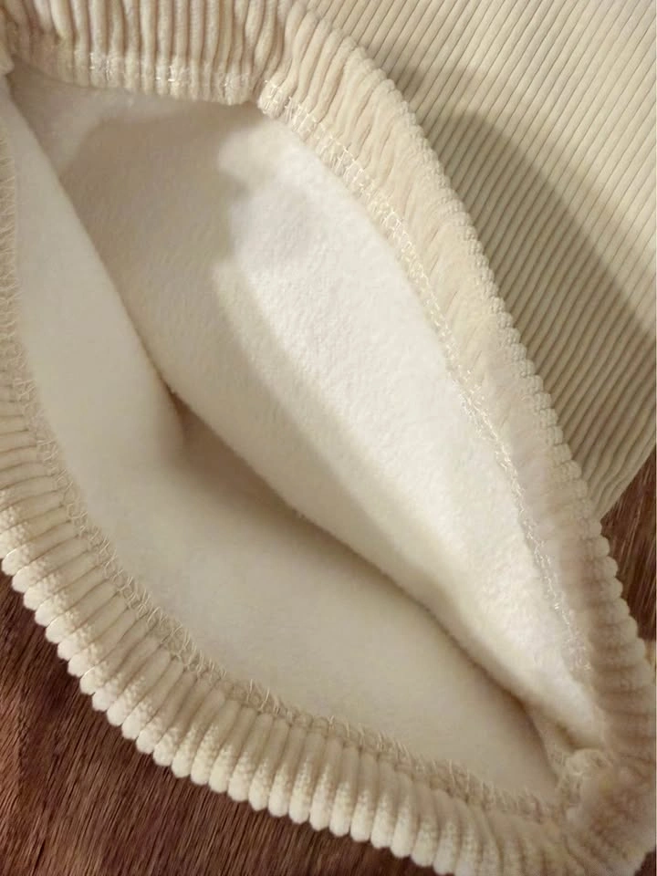 Cream Fleece-Lined Wide Leg Pants XS - photo 3