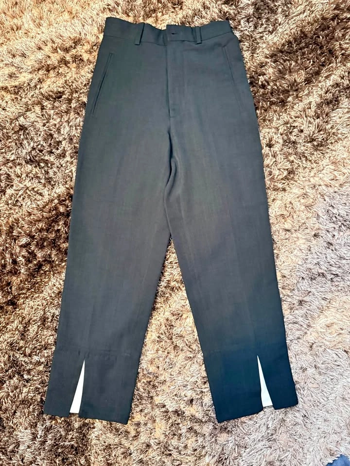 Black Split Hem Trousers XS