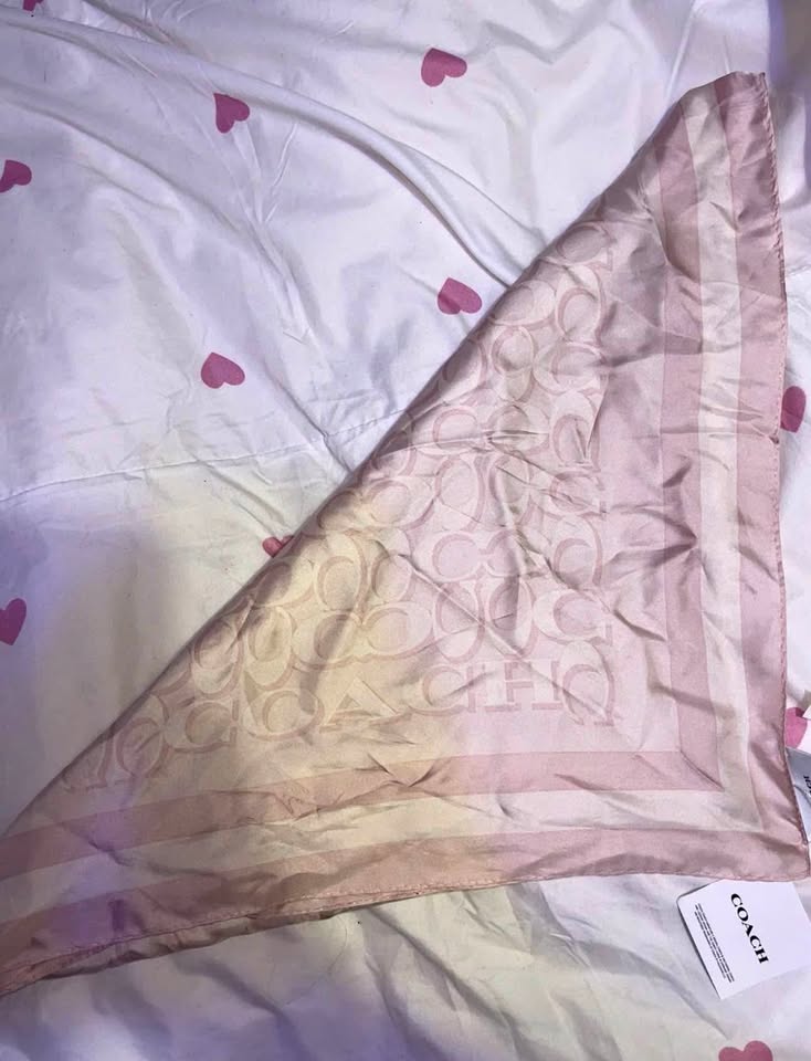 Coach Nude Signature Print Silk Square Scarf