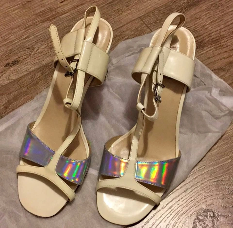 Leather high heels Size 7.5/8 NEW