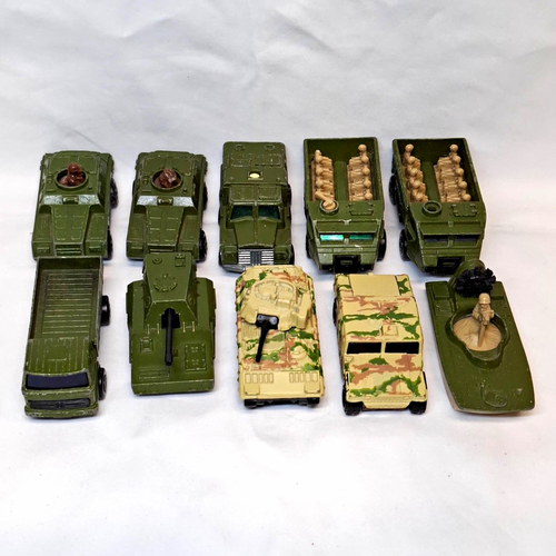 Lot of 10 Vintage Matchbox Military Vehicles 1973-97