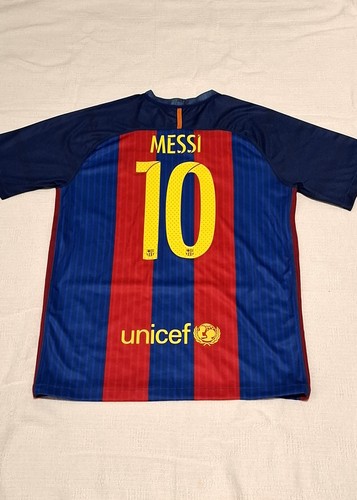 FC Barcelona 2016-17 Home Messi Nike Soccer Jersey Size L