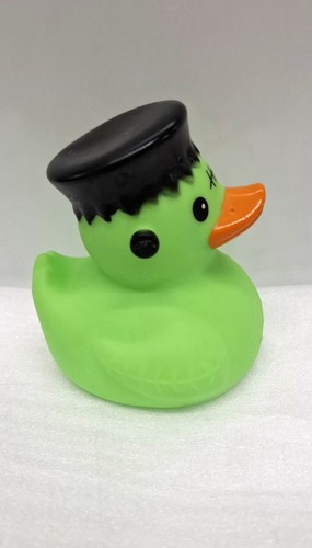 Frankenstein Rubber Duck Bath Toy: Green Duck Black Hair Hat - photo 2