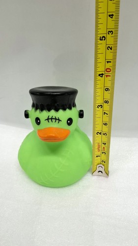 Frankenstein Rubber Duck Bath Toy: Green Duck Black Hair Hat - photo 5