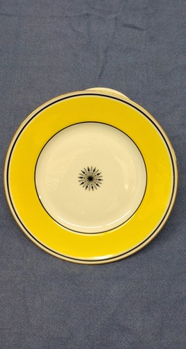 Ceralene Limoges Porcelain Plate Yellow White Black 6.5in