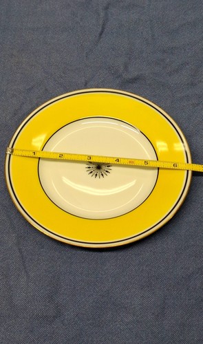 Ceralene Limoges Porcelain Plate Yellow White Black 6.5in - photo 5