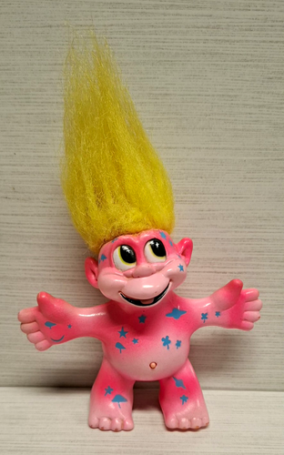 Trendmasters Inc. Trolls Troll Pink Doll Figure with Yellow Hair