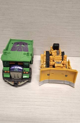 Transformers Decepticon Action Figures Green Dump Truck & Yellow