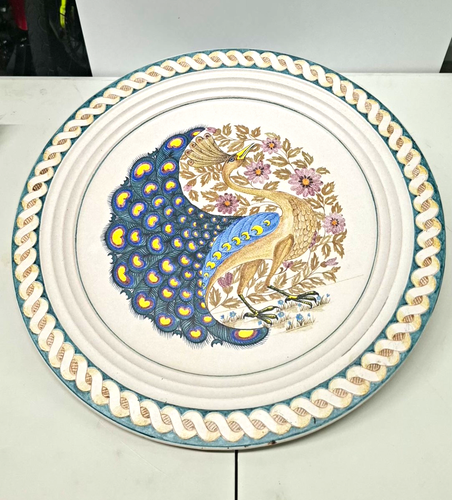 Italian Geco Ceram Hand Painted Ceramic Decorative Plate 17in