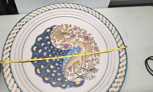 Italian Geco Ceram Hand Painted Ceramic Decorative Plate 17in - photo 2