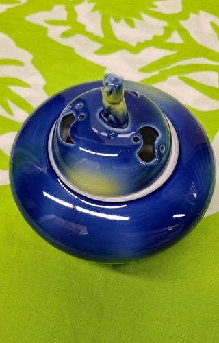 Fukagawa porcelain incense burner, lion, Fukagawa blue - photo 4