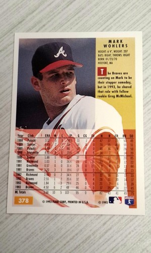 1994 Fleer - Mark Wohlers #378 - photo 2