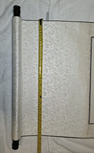 Vintage Chinese Calligraphy Wall Scroll Silk Brocade Asian Art - photo 4