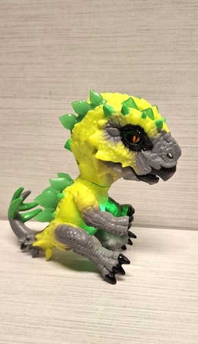Light-Up Electronic Dinosaur Toy Figure Green Gray Yellow