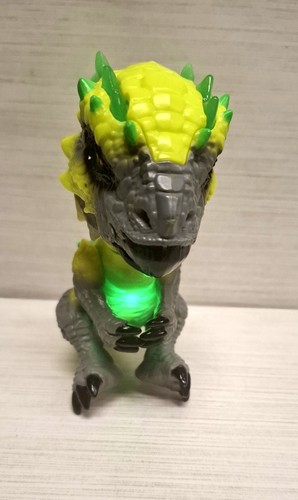 Light-Up Electronic Dinosaur Toy Figure Green Gray Yellow - photo 2