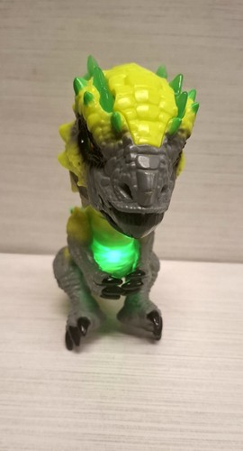 Light-Up Electronic Dinosaur Toy Figure Green Gray Yellow - photo 3