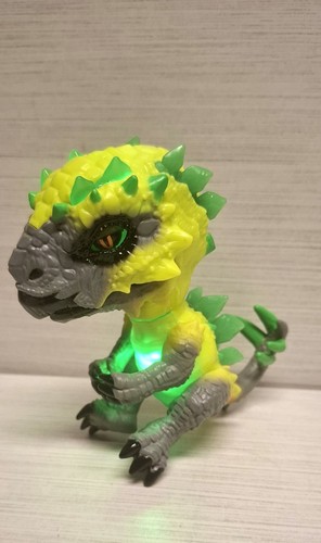 Light-Up Electronic Dinosaur Toy Figure Green Gray Yellow - photo 4