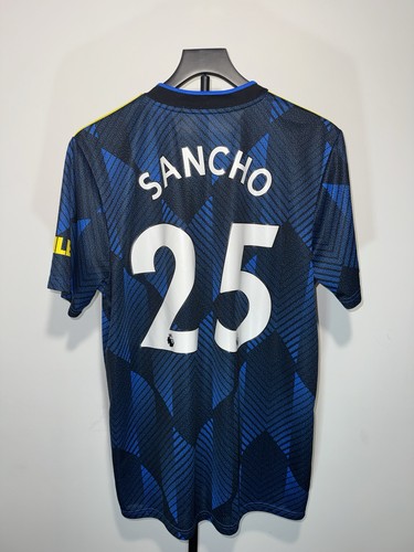 adidas Manchester United 2021/2022 Sancho #25 Jersey Blue Large - photo 2