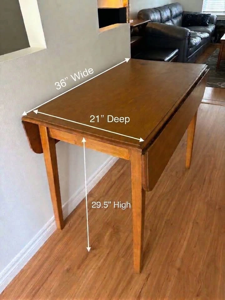 Vintage Mid-Century 1950s Solid Hard Maple Drop-Leaf Table - photo 2