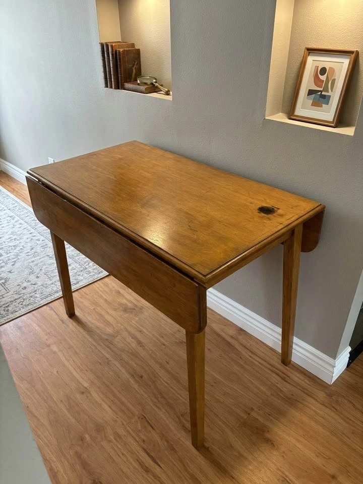 Vintage Mid-Century 1950s Solid Hard Maple Drop-Leaf Table - photo 4
