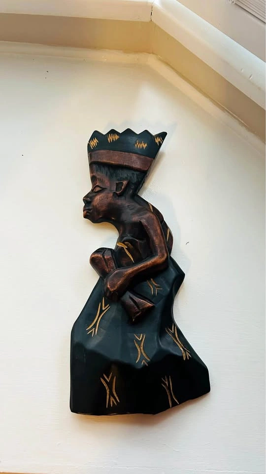 Hand-Carved African Chief Style Wooden Wall Plaque