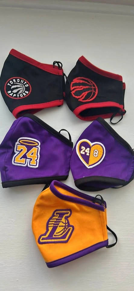 Kobe Bryant, Toronto Raptors and Los Angeles Lakers Face Masks