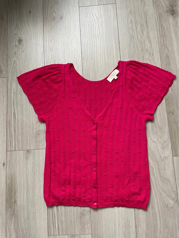 Sézane Justine cardigan, fuchsia, XS - photo 3