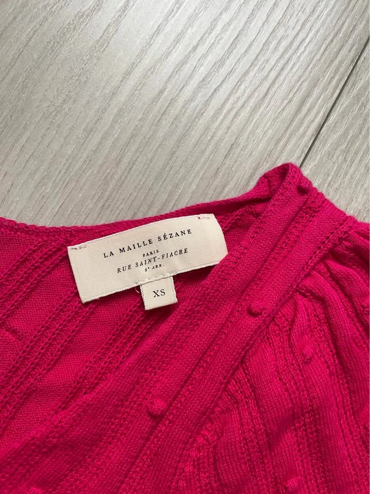 Sézane Justine cardigan, fuchsia, XS - photo 4