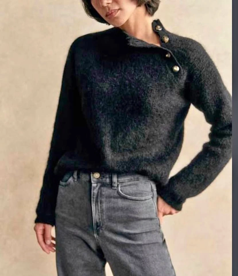 Sézane black Trudy jumper, very soft, XXS