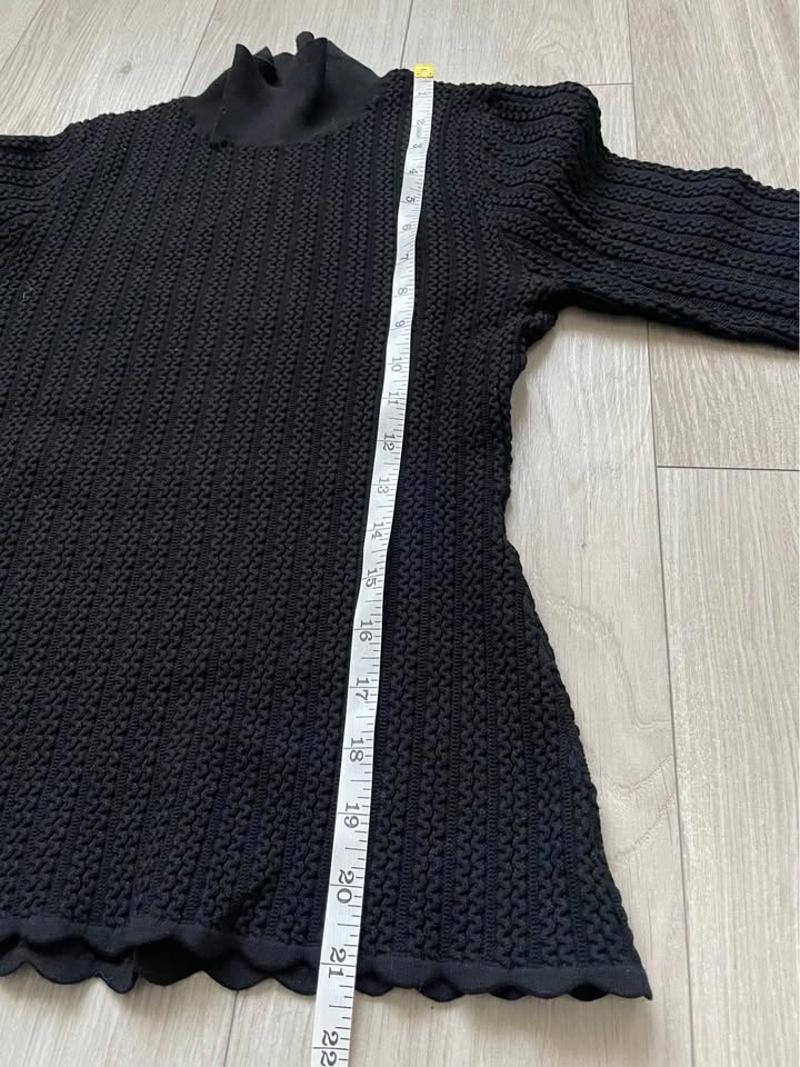 Black high neck Sézane jumper, stretchy - photo 3