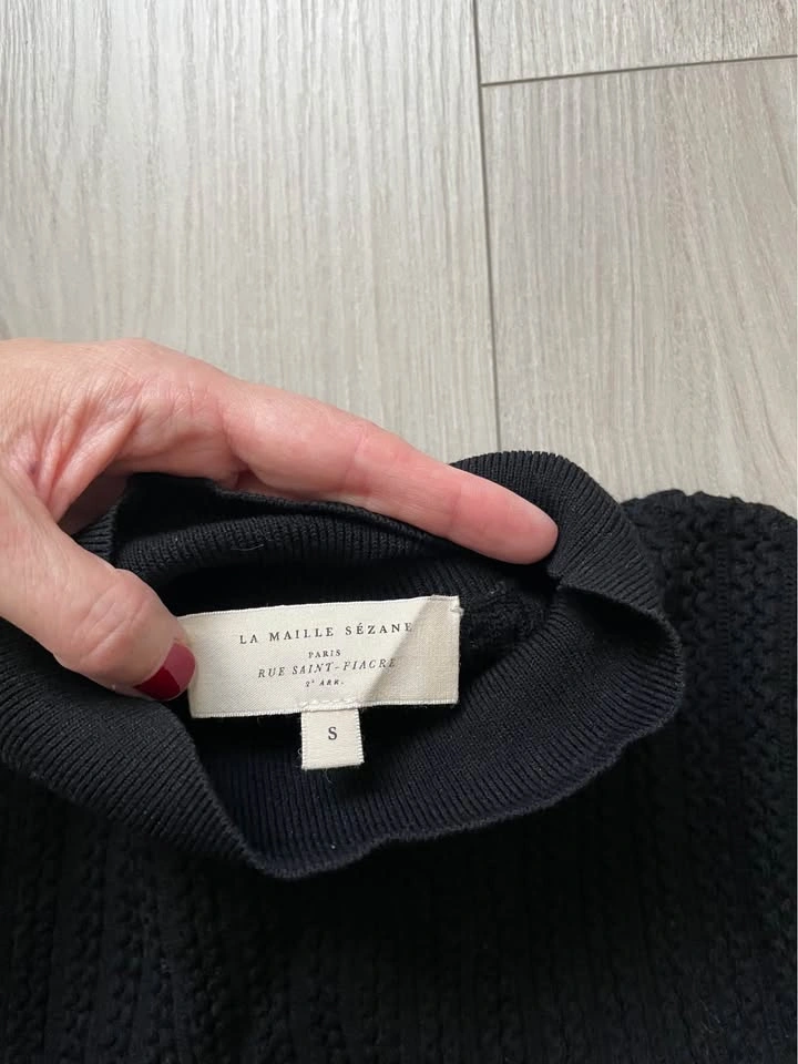 Black high neck Sézane jumper, stretchy - photo 5