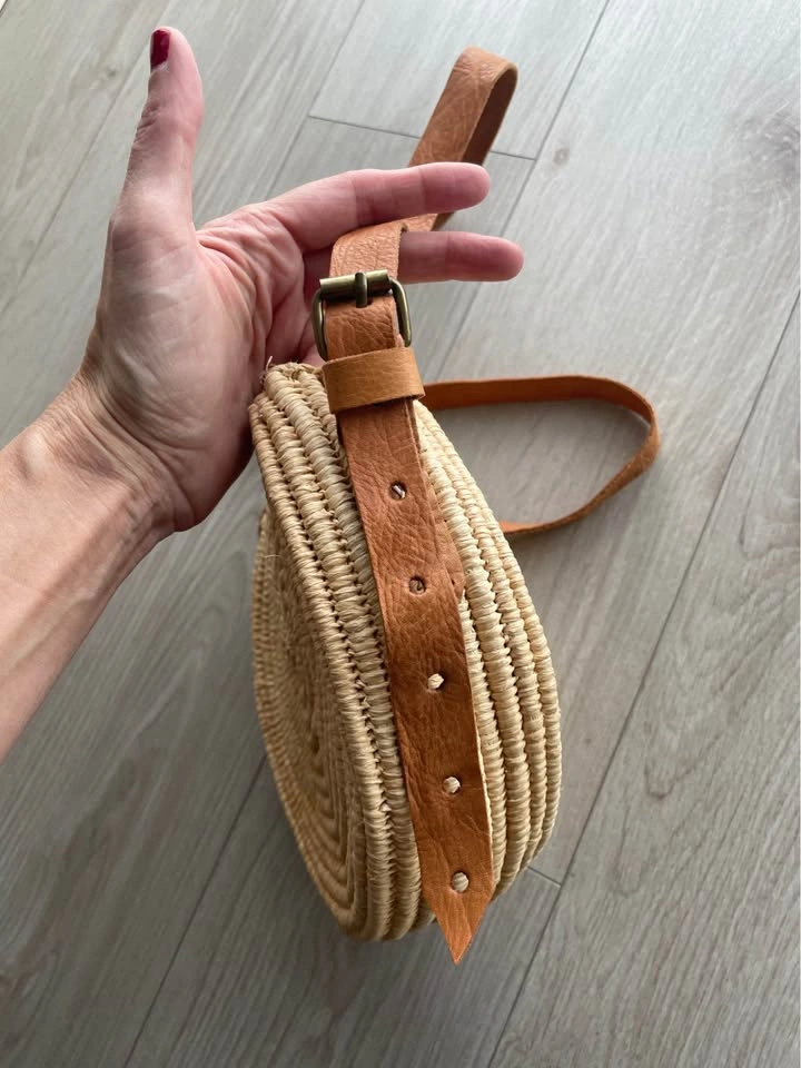 Raffia round bag handmade in Morocco - photo 2