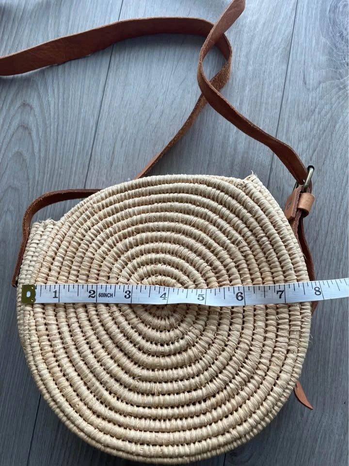 Raffia round bag handmade in Morocco - photo 3