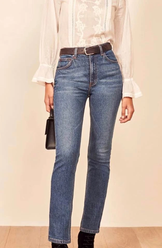 Reformation Cowboy Jeans in Dover Wash, 23