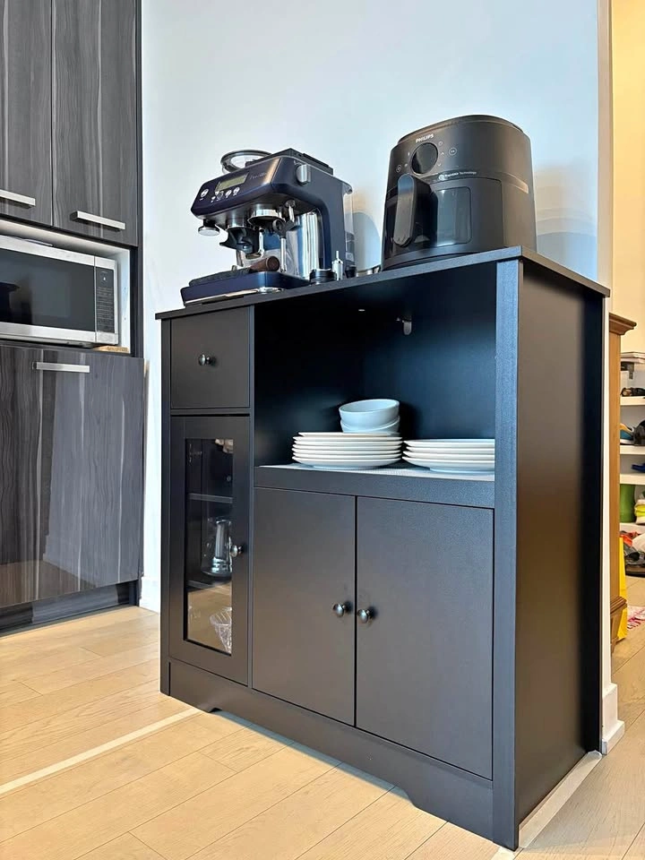 Like-New Counter-Height Kitchen Cabinet / Coffee Bar – 35” Tall